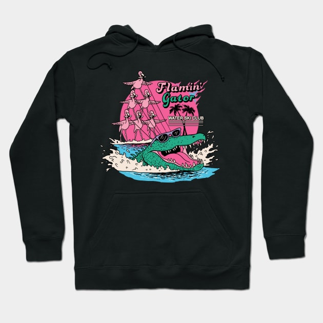 Flamin' Gator Water Ski Club Hoodie by Hillary White Rabbit